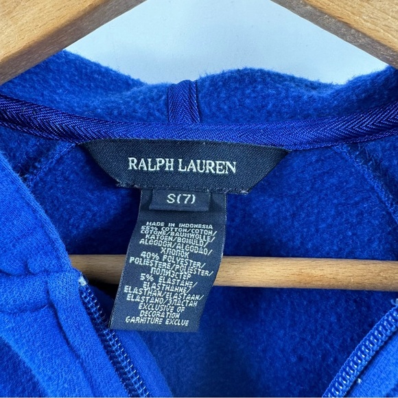 Kids Ralph Lauren Royal Blue Zip-Up Hoodie – Size Small (7) - Picture 5 of 8